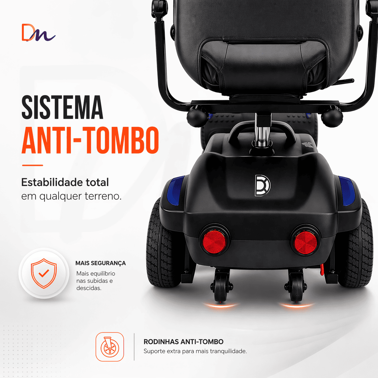 Scooter Elétrica Preta Modelo LB Ligth Até 136 Kg - Dellamed