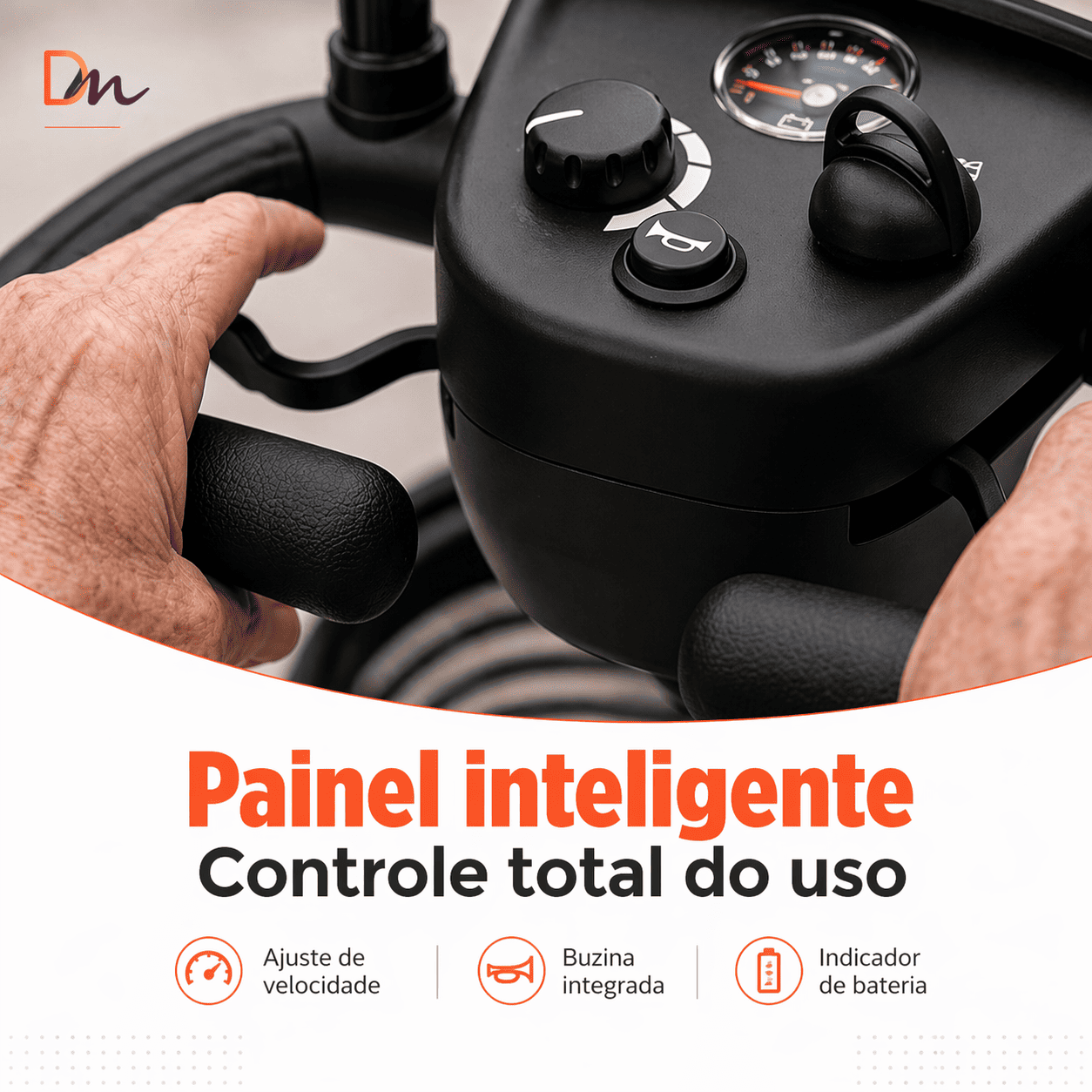 Scooter Elétrica Preta Modelo LB Ligth Até 136 Kg - Dellamed