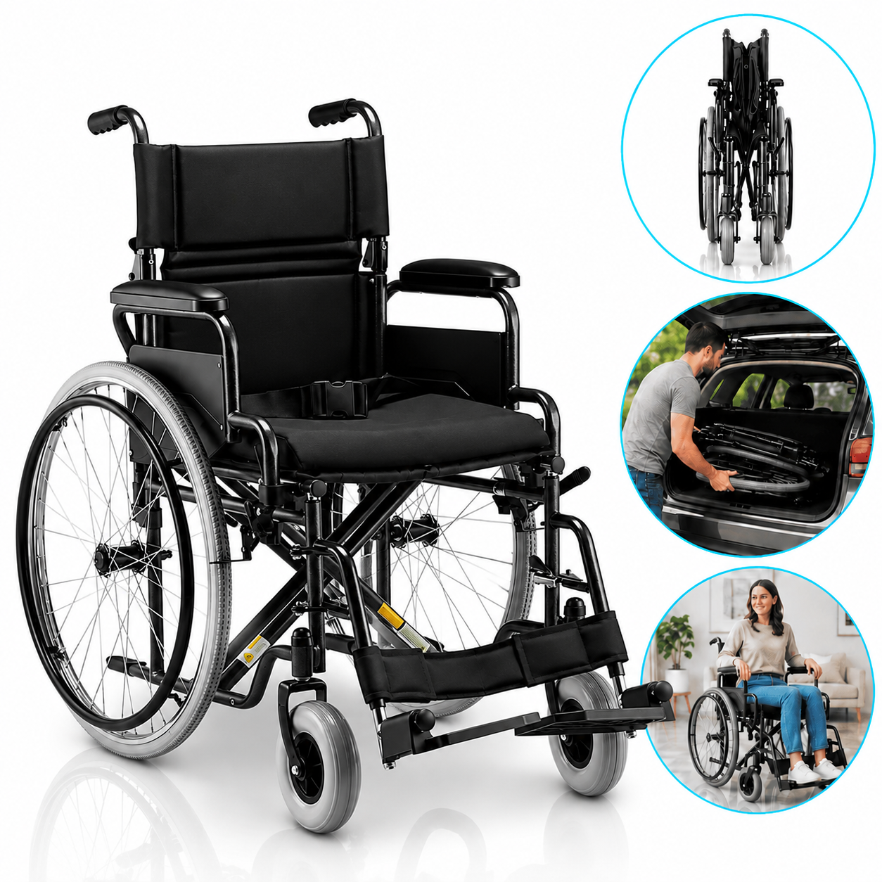 Cadeira De Rodas Modelo D400 Dobrável Até 120 Kg - Dellamed