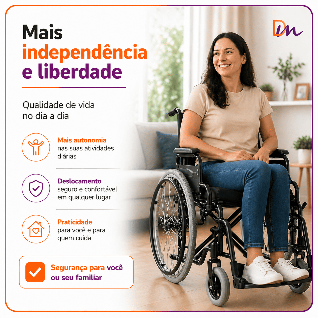 Cadeira De Rodas Modelo D400 Dobrável Até 120 Kg - Dellamed