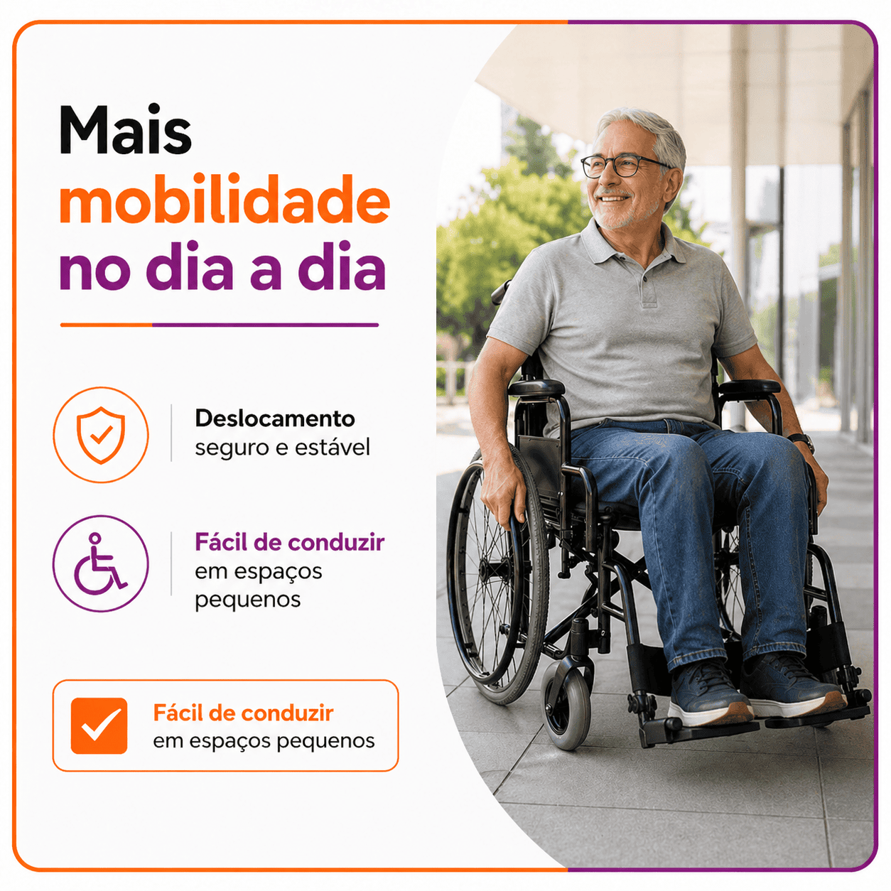 Cadeira De Rodas Modelo D400 Dobrável Até 120 Kg - Dellamed