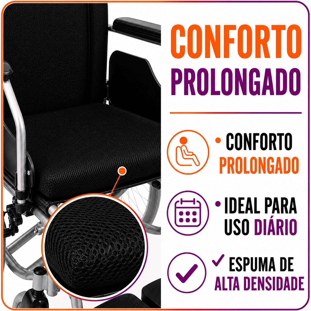 Cadeira De Rodas Modelo D600 Dobrável Até 120 Kg - Dellamed