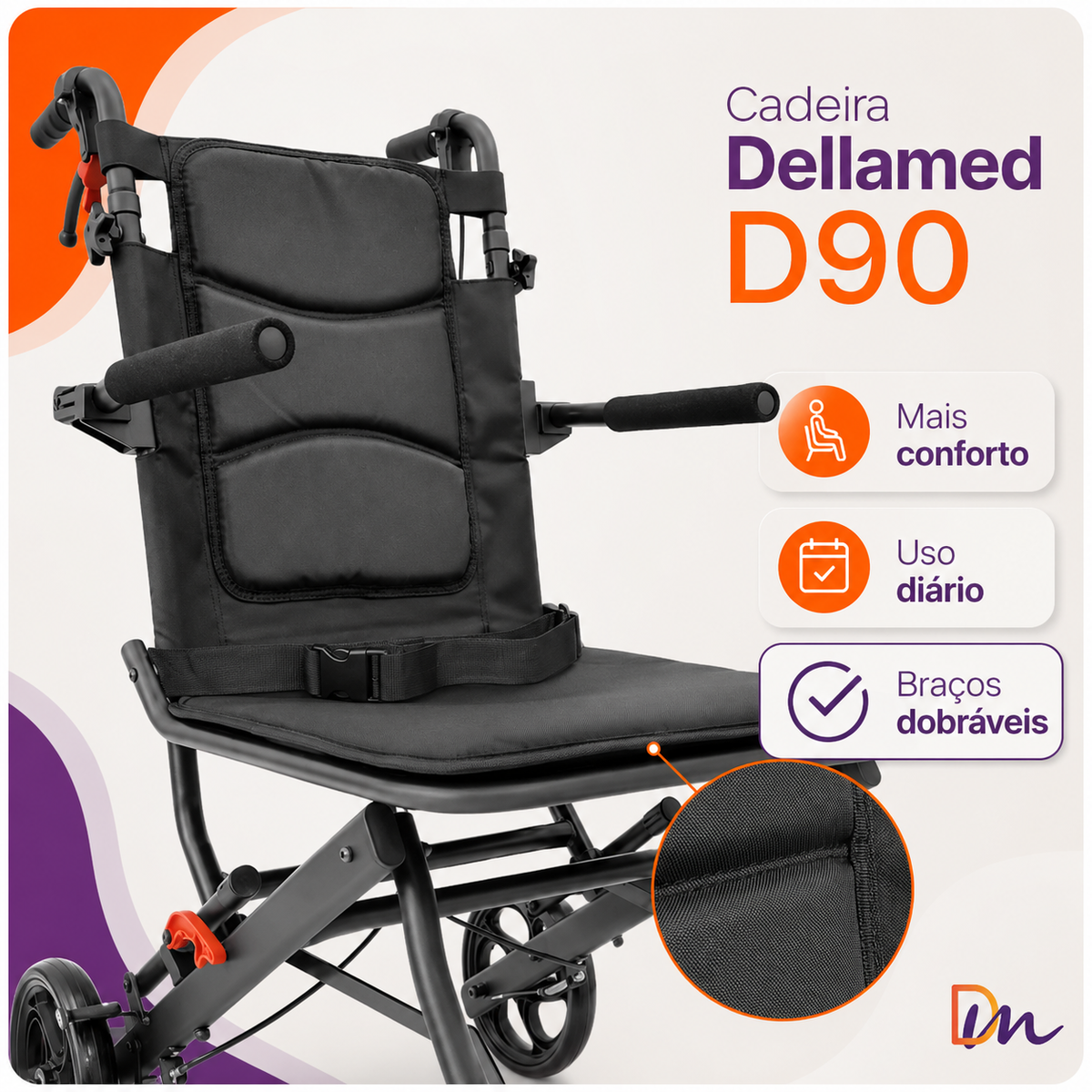 Cadeira De Transporte Transferência D90 - Dellamed