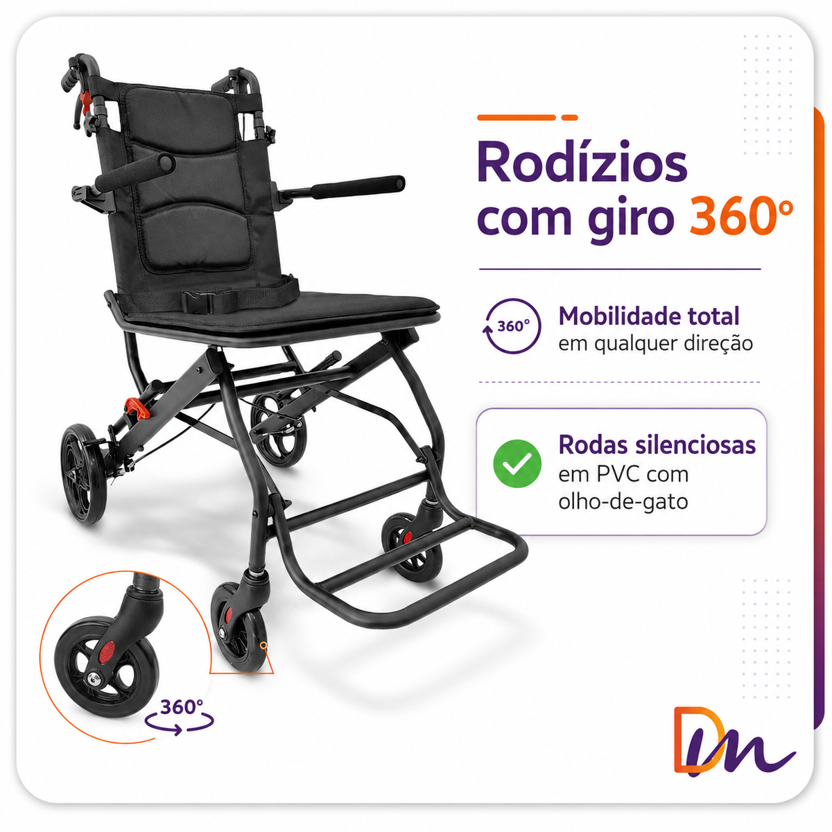 Cadeira De Transporte Transferência D90 - Dellamed