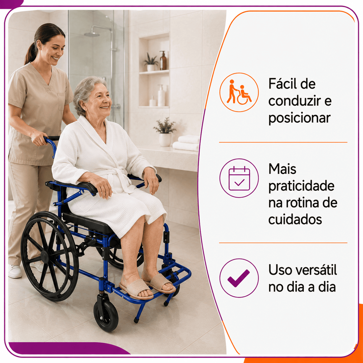 Cadeira de Banho D70 Até 200 Kg Em Alumínio - Dellamed