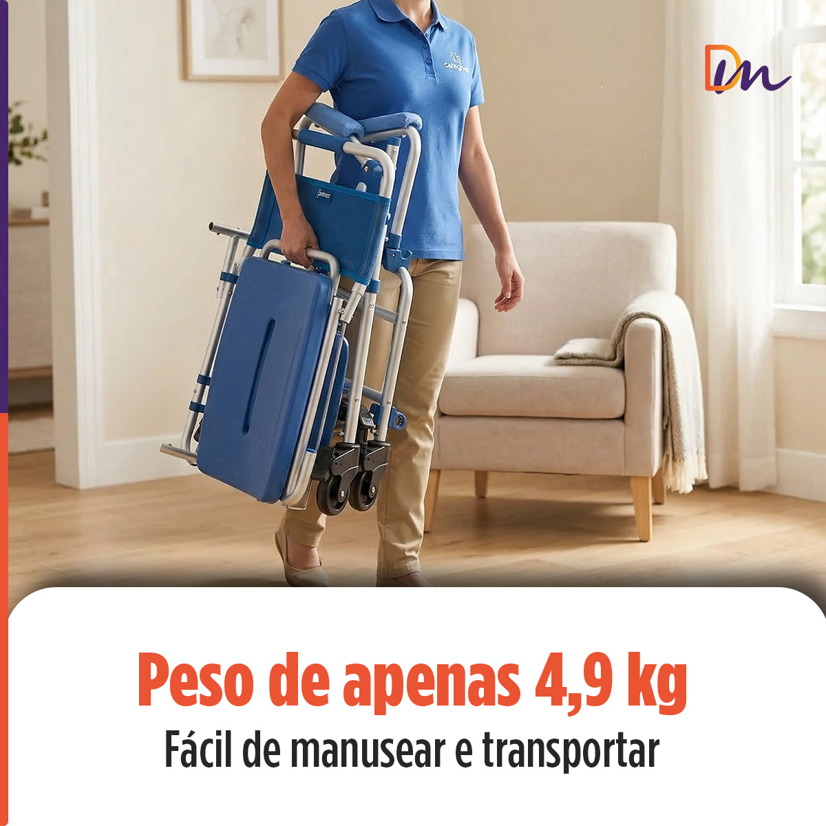 Cadeira De Banho D55 Em Alumínio Até 135 Kg - Dellamed