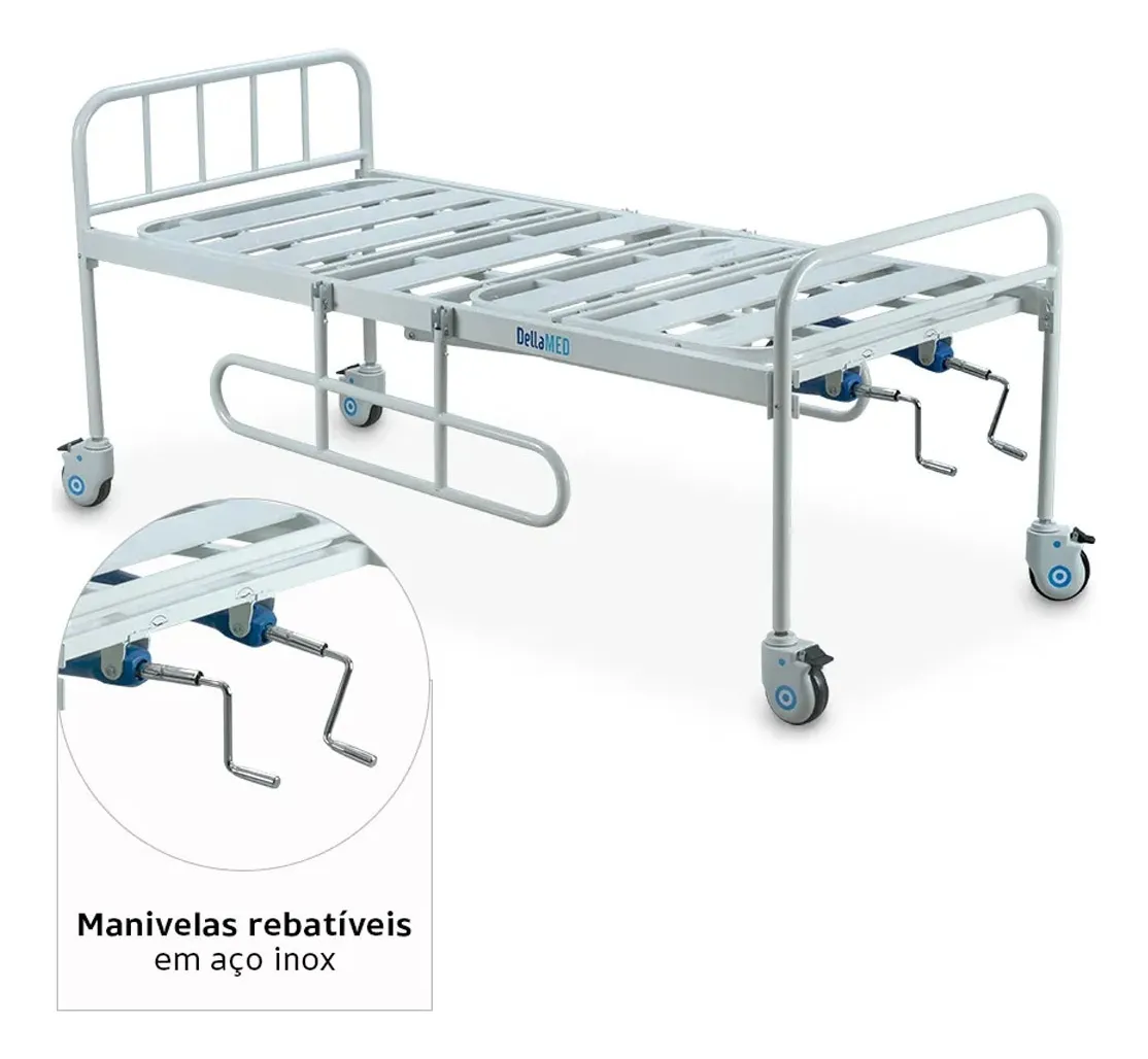 Cama Hospitalar 2 Movimentos Manual Até 180kg DX2 - Dellamed
