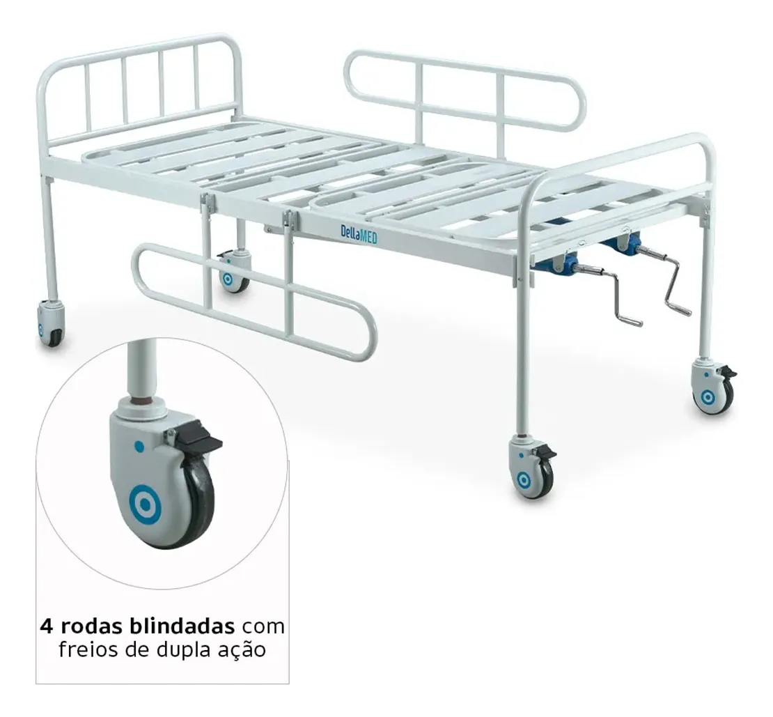 Cama Hospitalar 2 Movimentos Manual Até 180kg DX2 - Dellamed