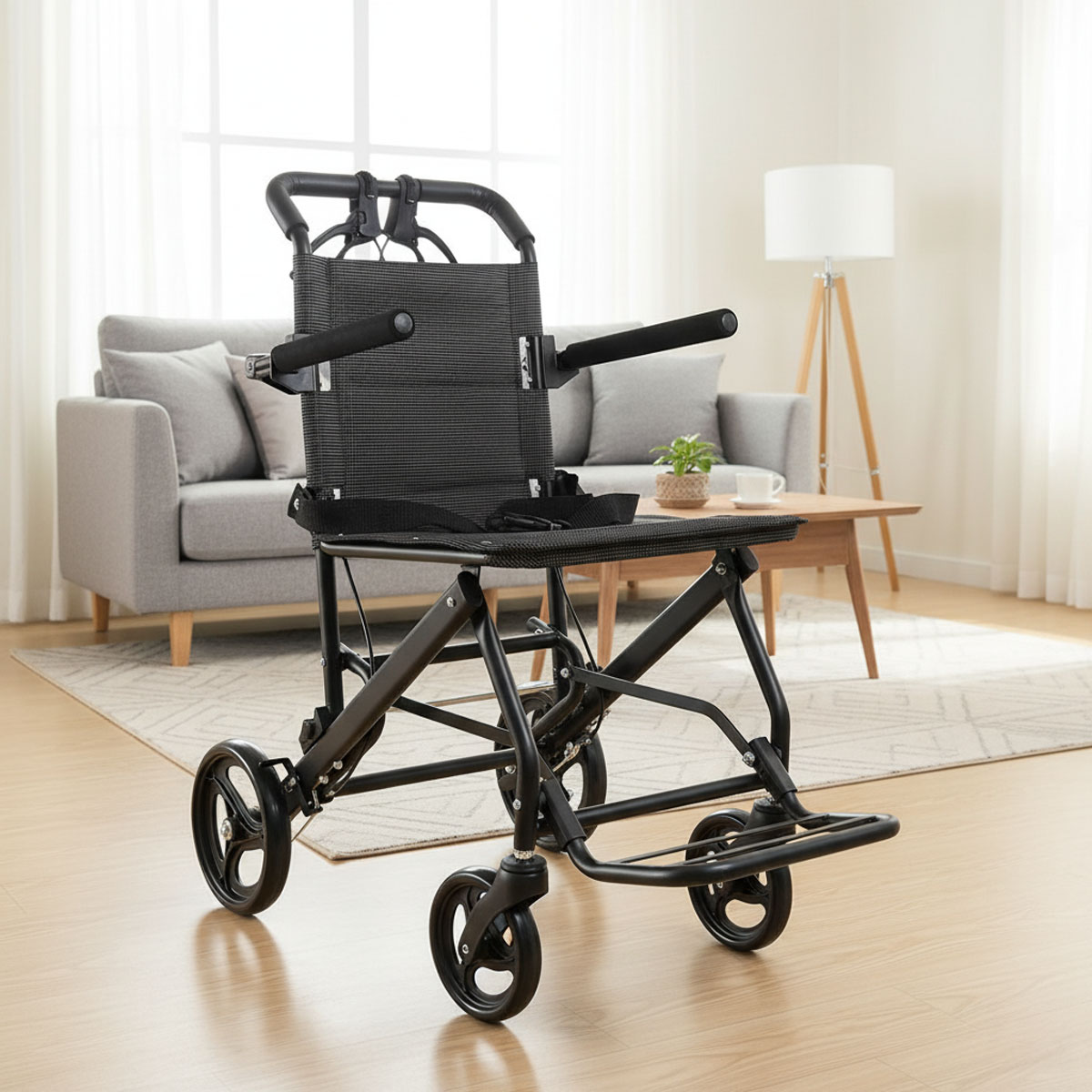 Cadeira De Transporte Em Aço Senior Care Suporta Até 100Kg - Supermedy