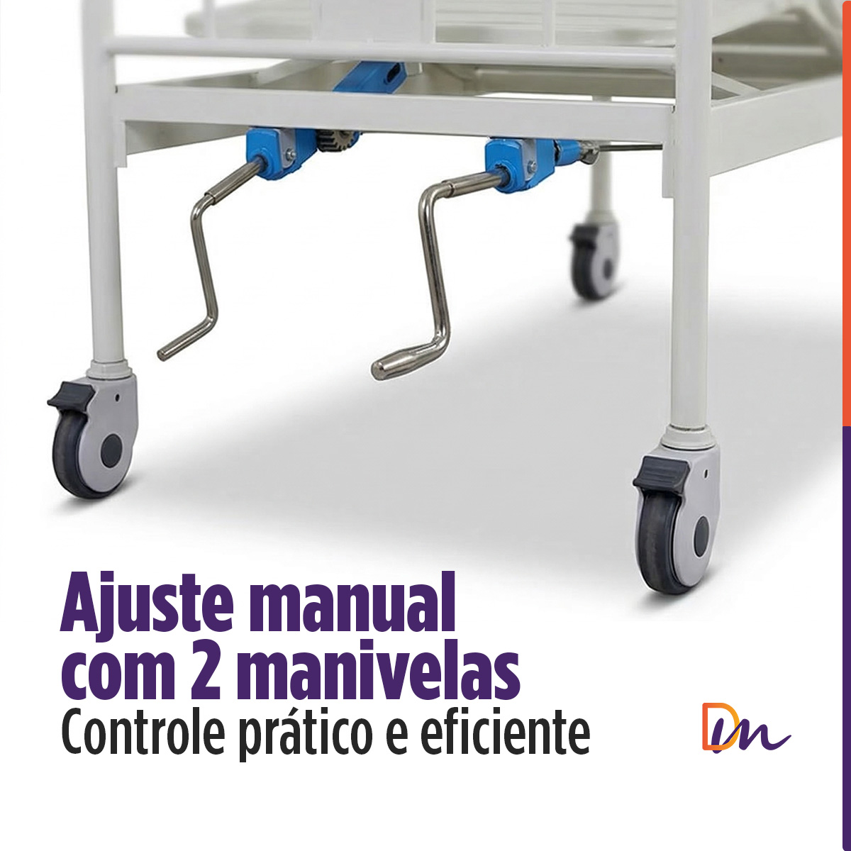 Cama Hospitalar 02 Manivelas Até 180 Kg - Supermedy