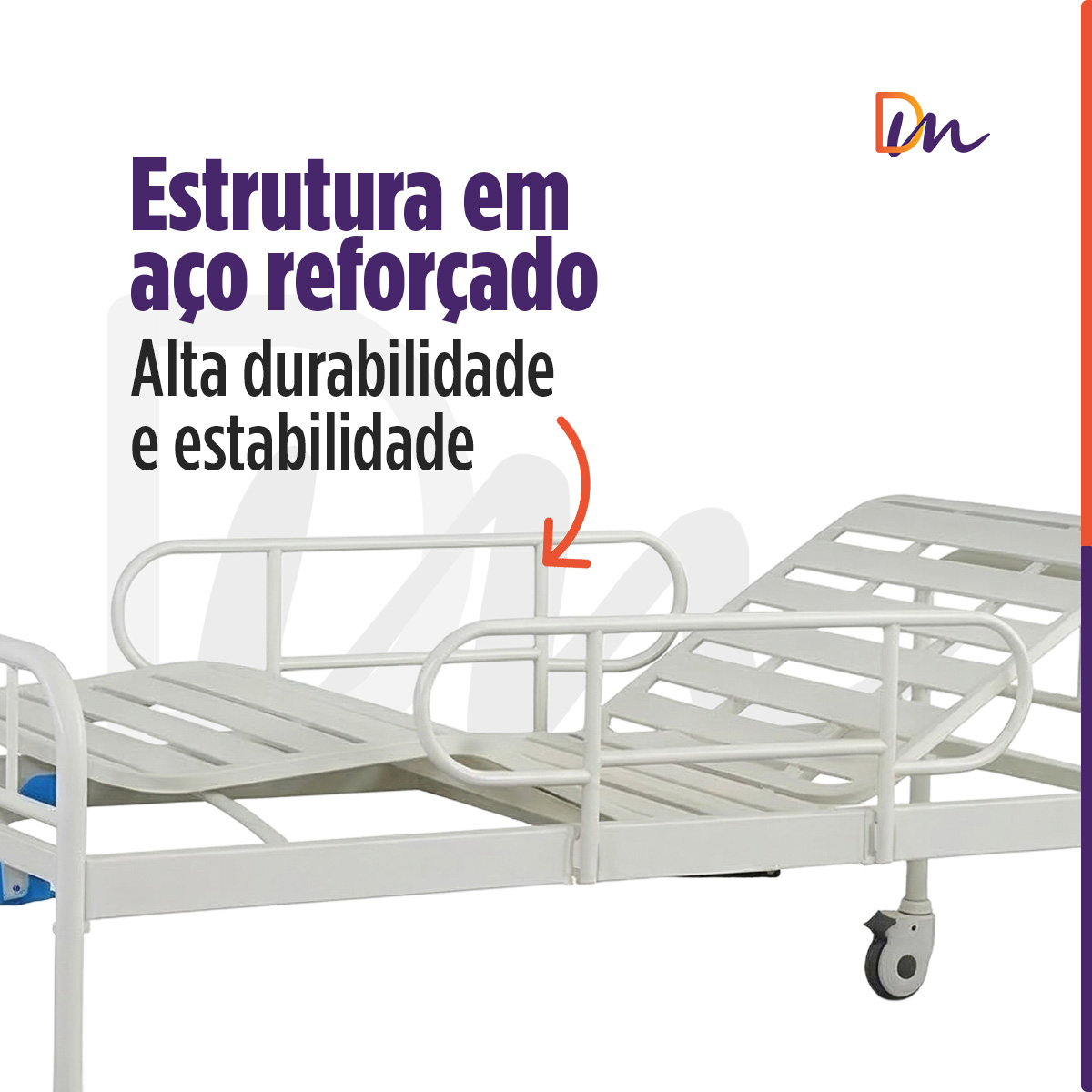 Cama Hospitalar 02 Manivelas Até 180 Kg - Supermedy