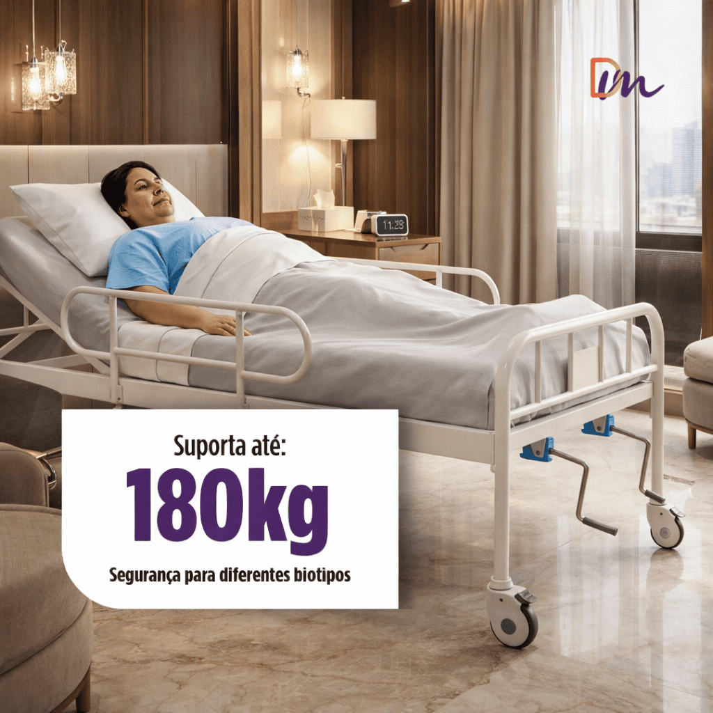 Cama Hospitalar 02 Manivelas Até 180 Kg - Supermedy