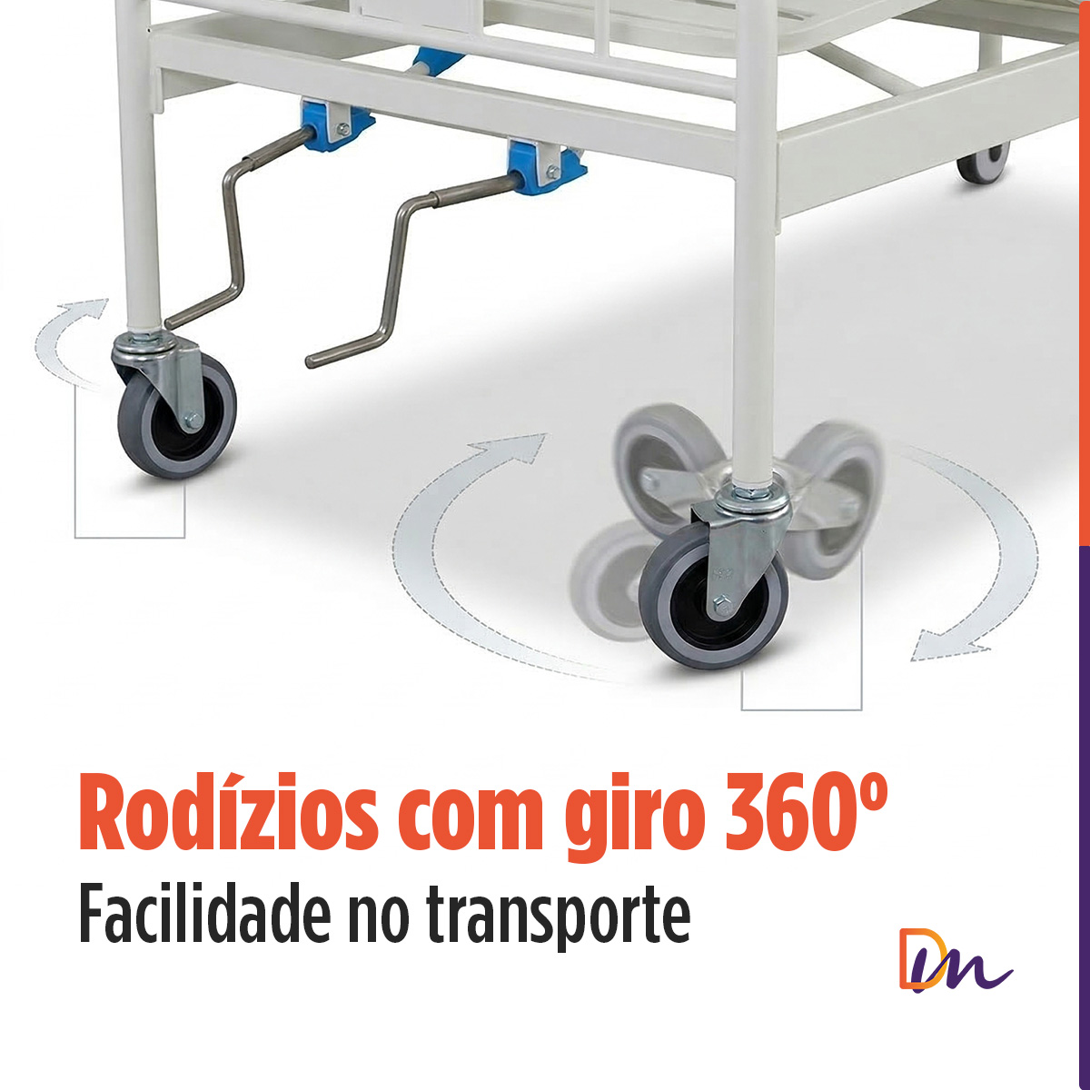 Cama Hospitalar 02 Manivelas Até 180 Kg - Supermedy