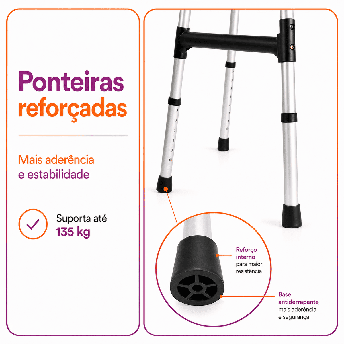 Andador Desmontável Até 130 Kg - Mercur
