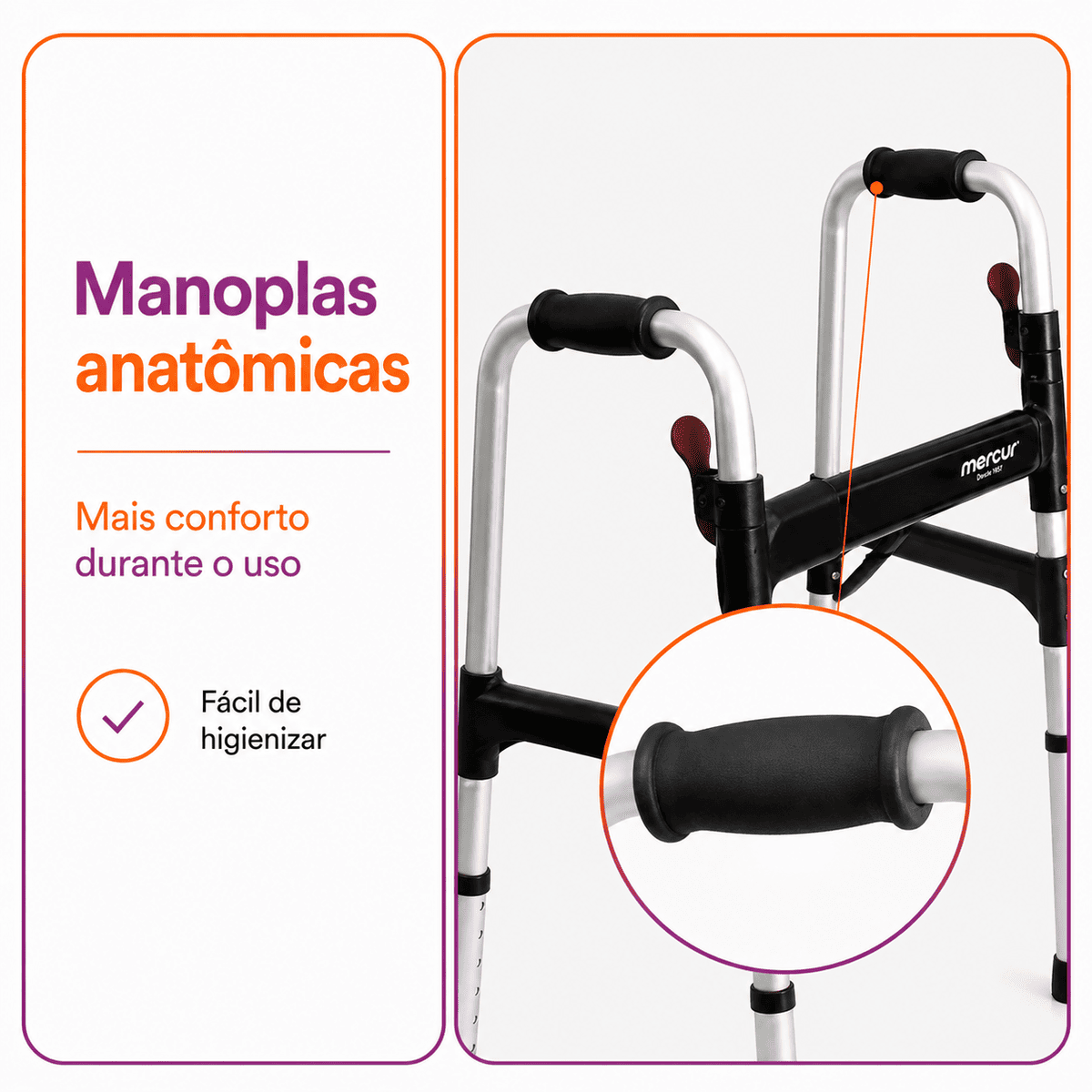 Andador Desmontável Até 130 Kg - Mercur