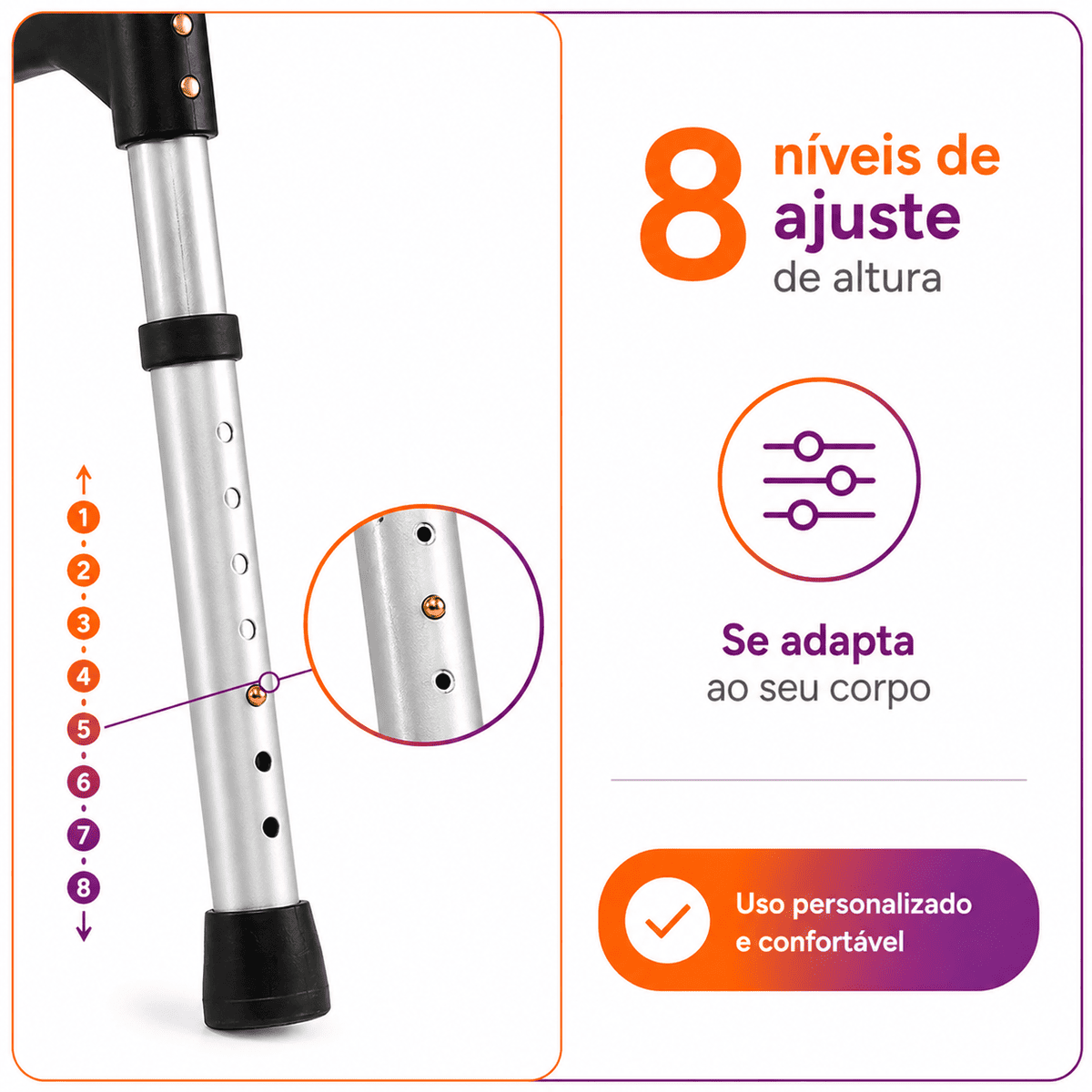 Andador Desmontável Com Rodas Até 130 Kg BC1547 - Mercur