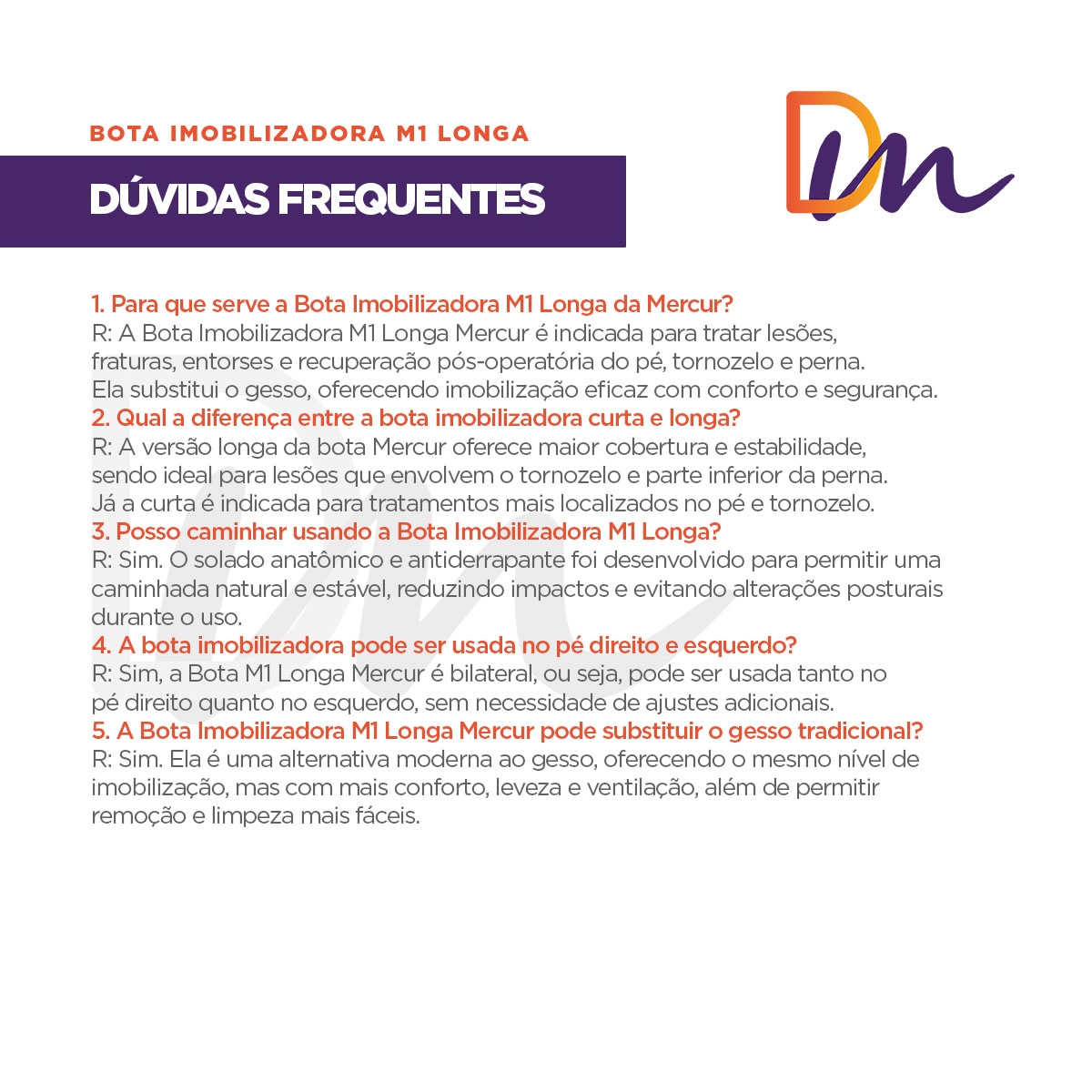 Bota Imobilizadora M1 Longa - Mercur