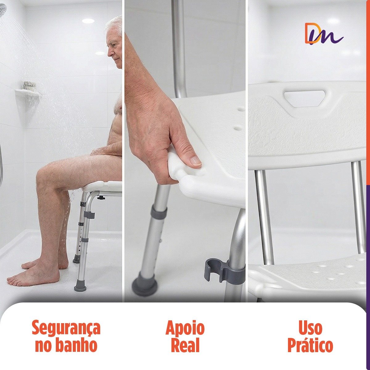 Banco Para Banho Com Encosto Modelo Até 135Kg - Mercur
