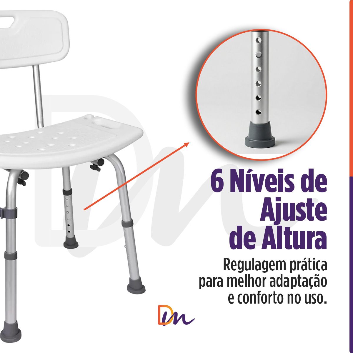 Banco Para Banho Com Encosto Modelo Até 135Kg - Mercur