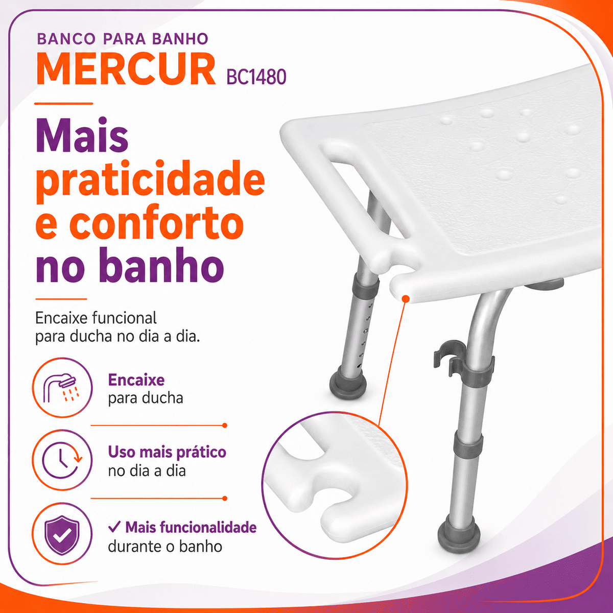 Banco Para Banho Até 135 Kg - Mercur