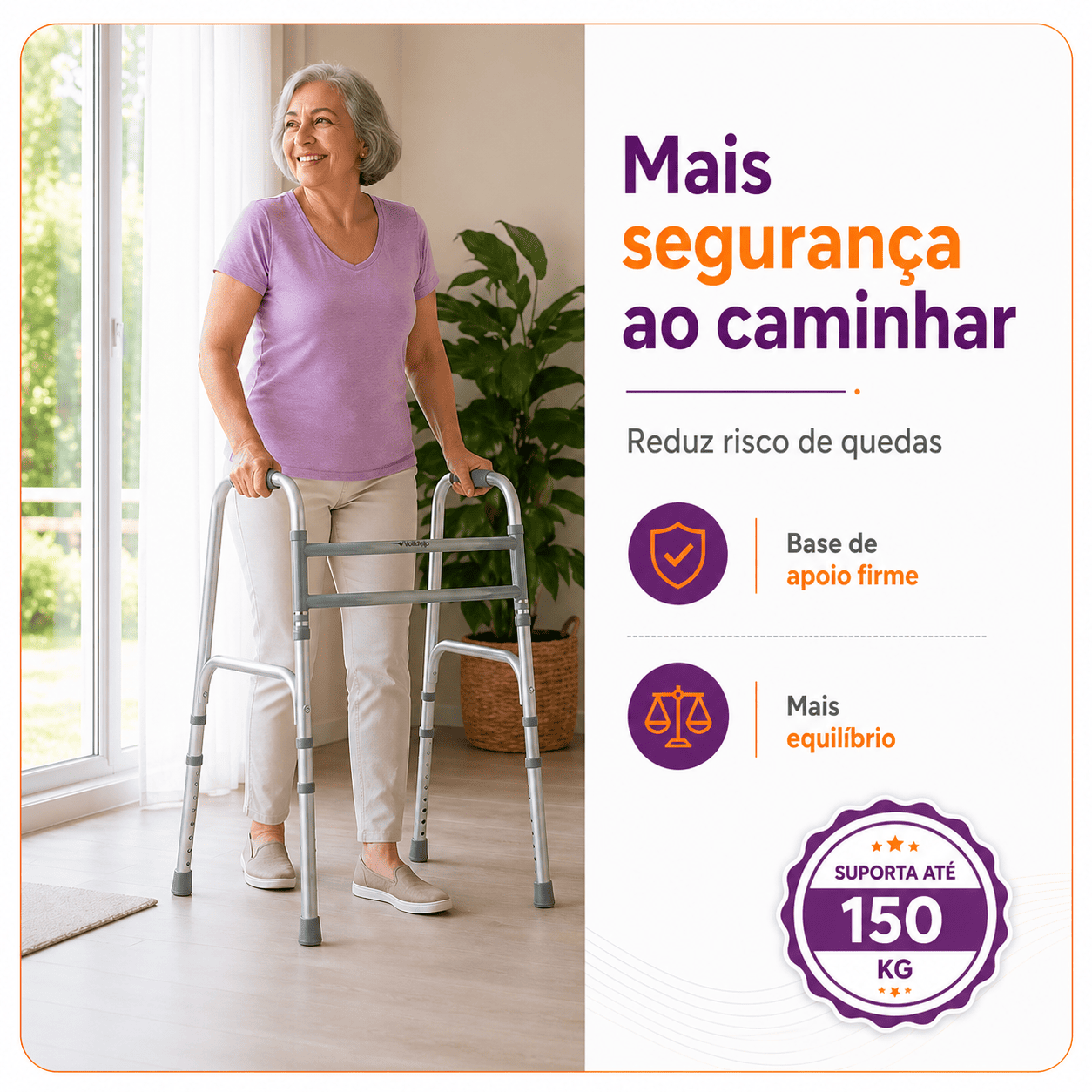 Andador Articulado 3 Barras Até 150 Kg SC300 - Hidrolight