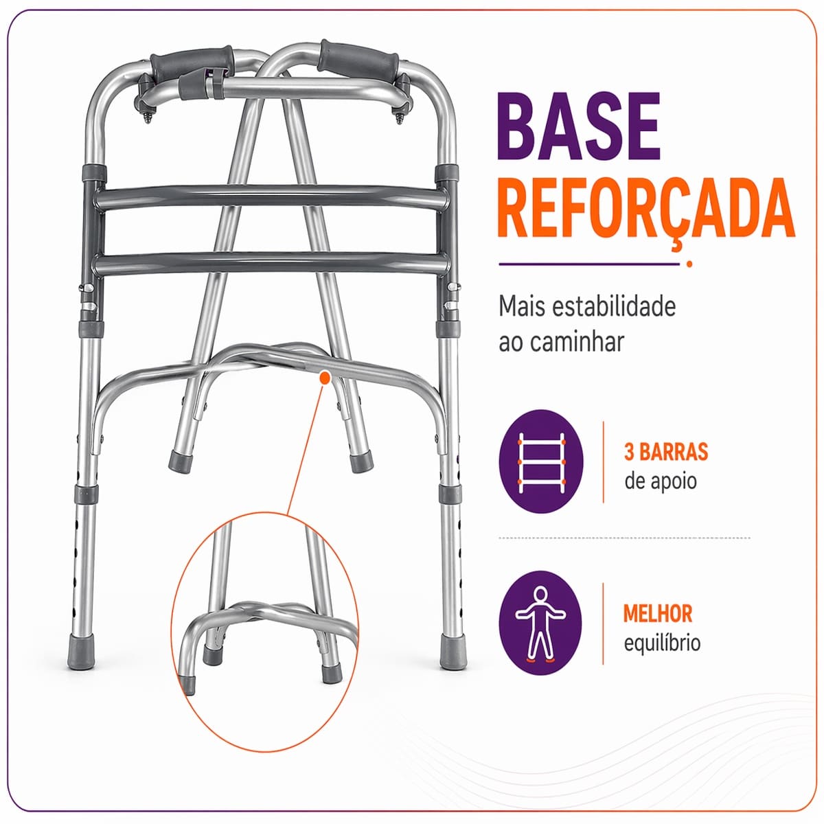 Andador Articulado 3 Barras Até 150 Kg SC300 - Hidrolight