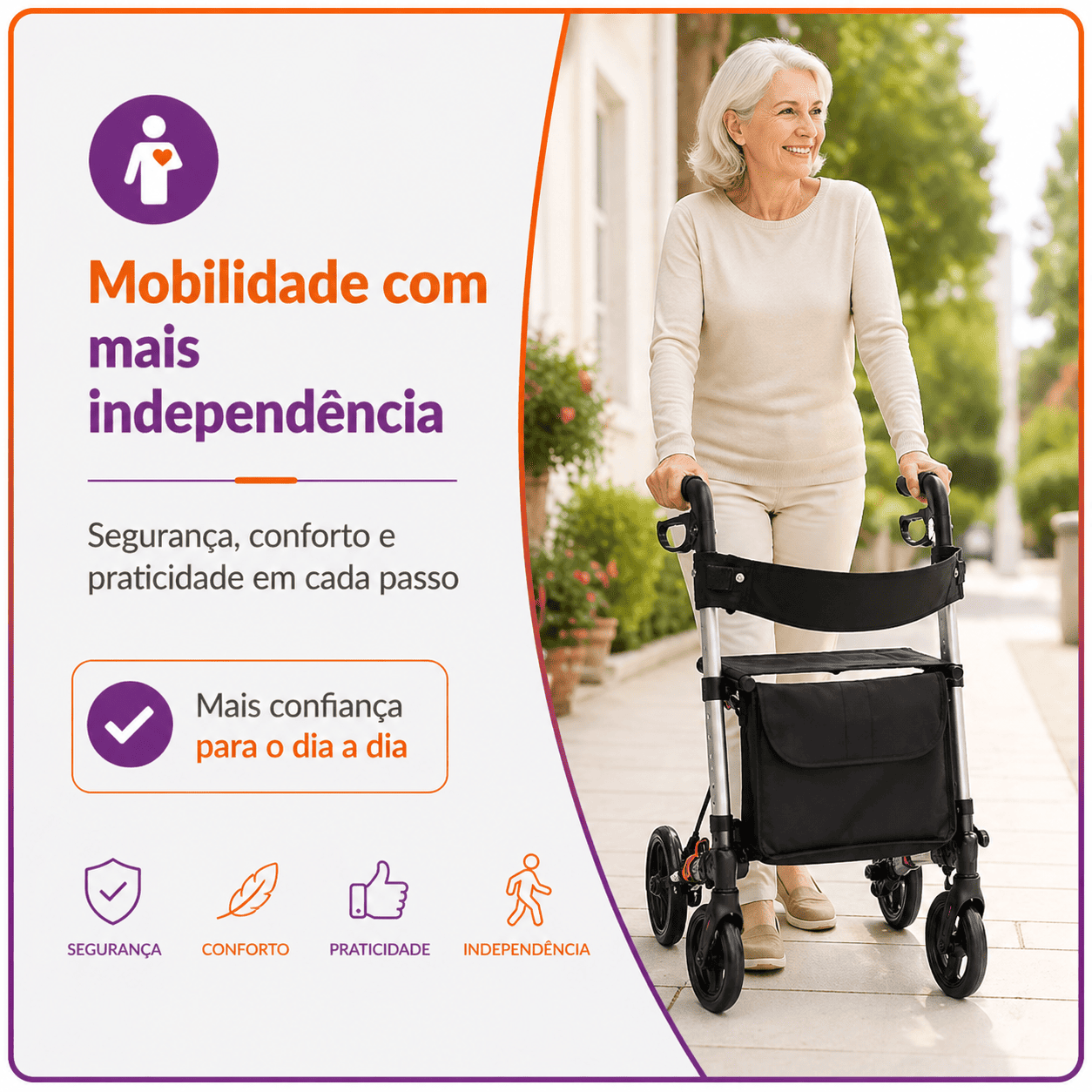 Andador Com 4 Rodas Premium - Hidrolight