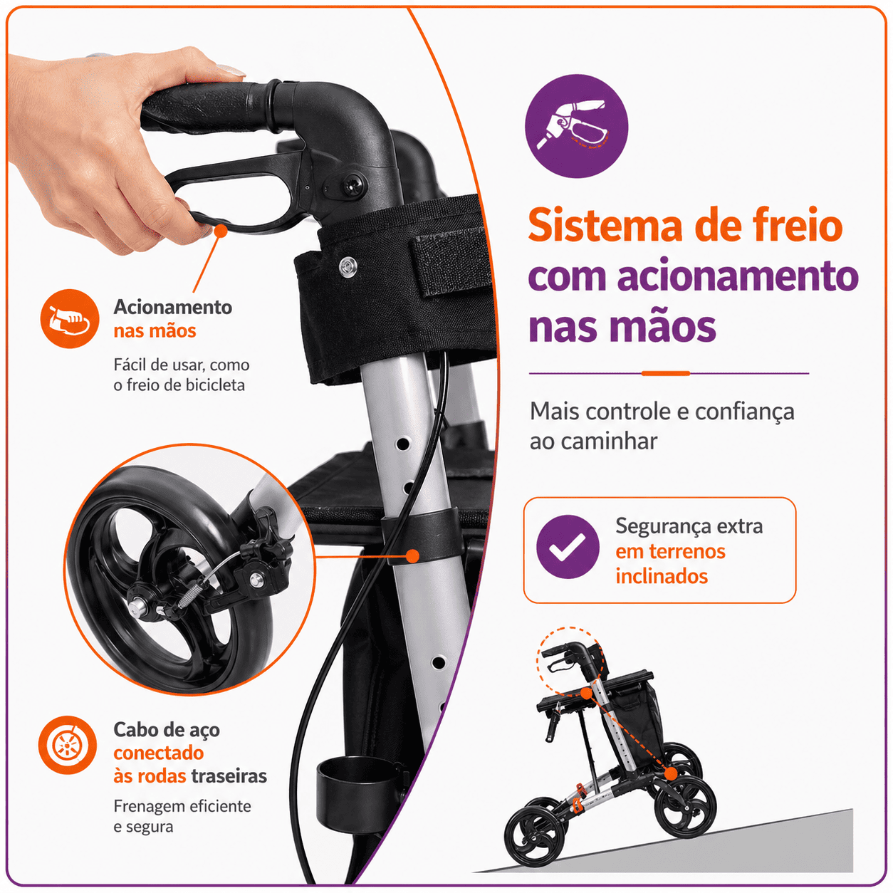 Andador Com 4 Rodas Premium - Hidrolight