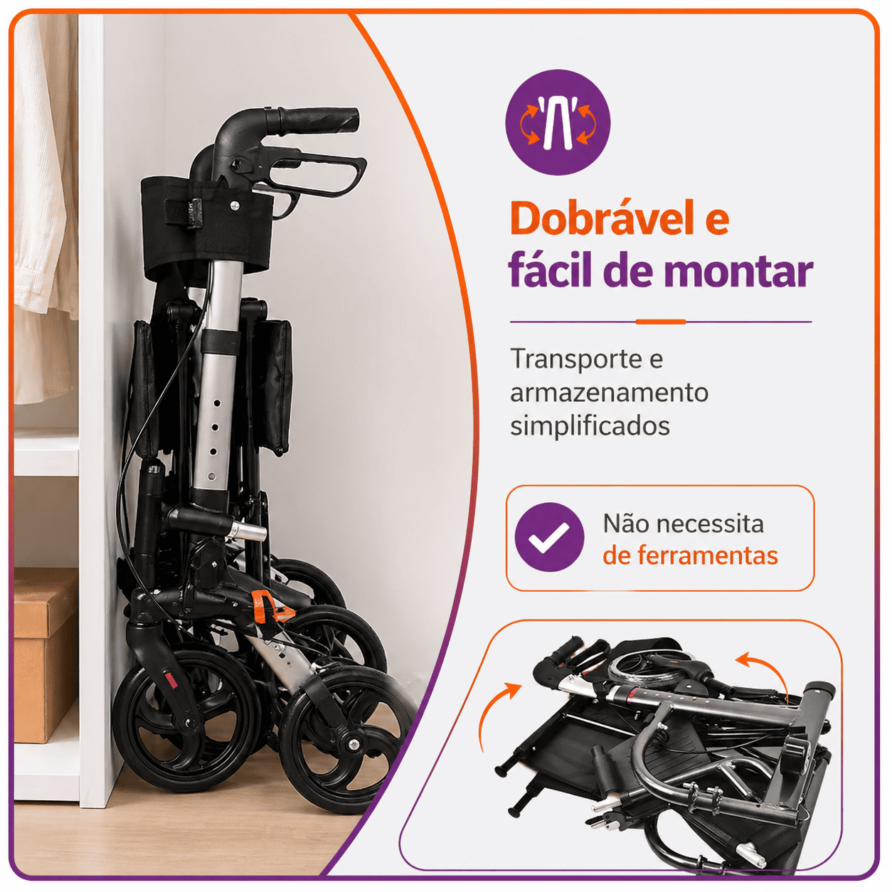 Andador Com 4 Rodas Premium - Hidrolight