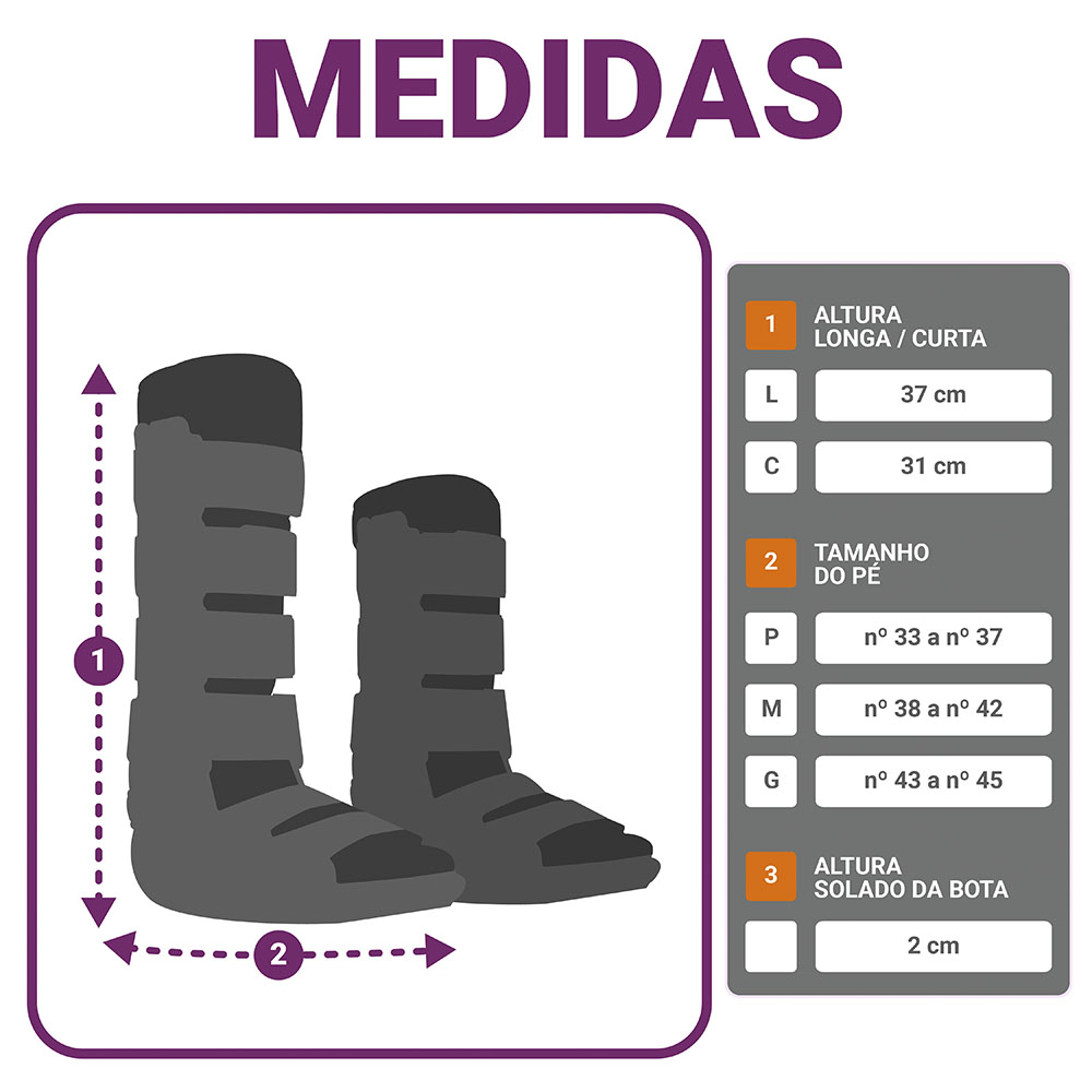 Bota Imobilizadora Standard Preta Modelo Curto - Hidrolight