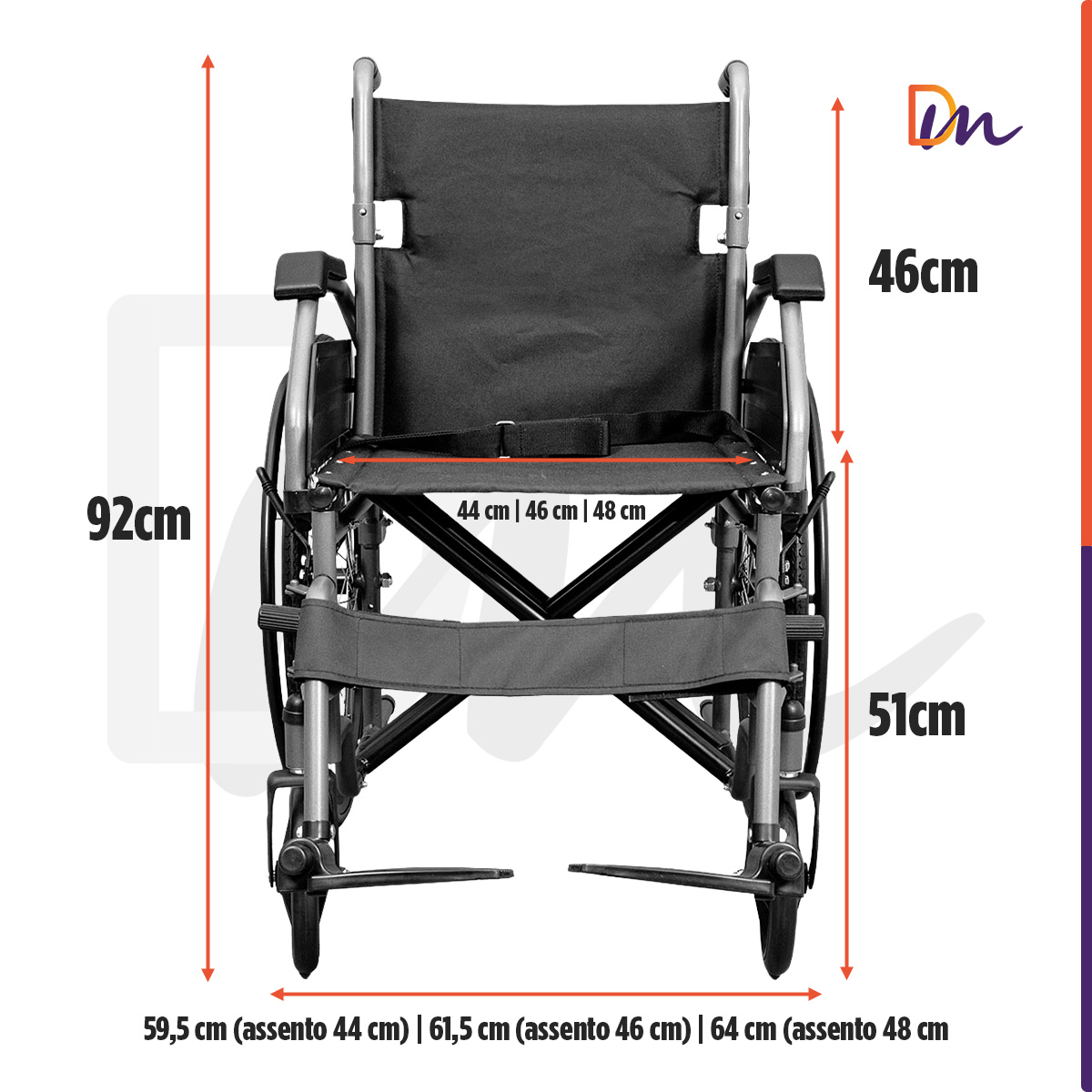 Cadeira De Rodas Basic Até 125Kg - Hidrolight