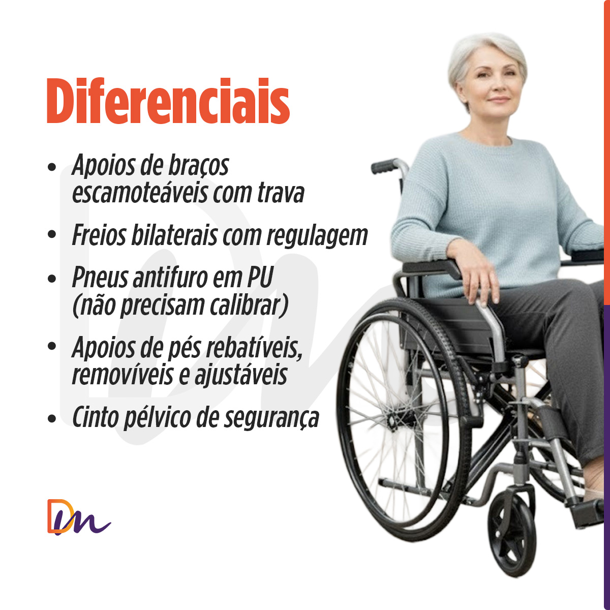 Cadeira De Rodas Basic Até 125Kg - Hidrolight