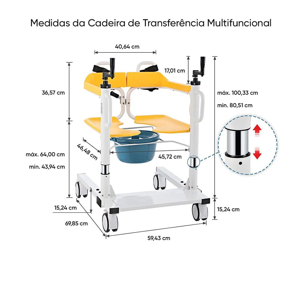 Cadeira de Transferência Multifuncional - Longevitech