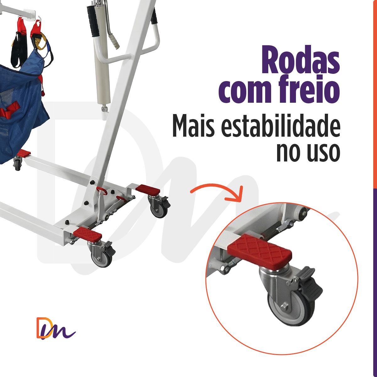 Guincho para elevação Manual Até 180 Kg D5000 - Dellamed