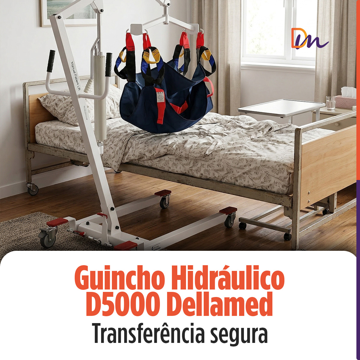 Guincho para elevação Manual Até 180 Kg D5000 - Dellamed