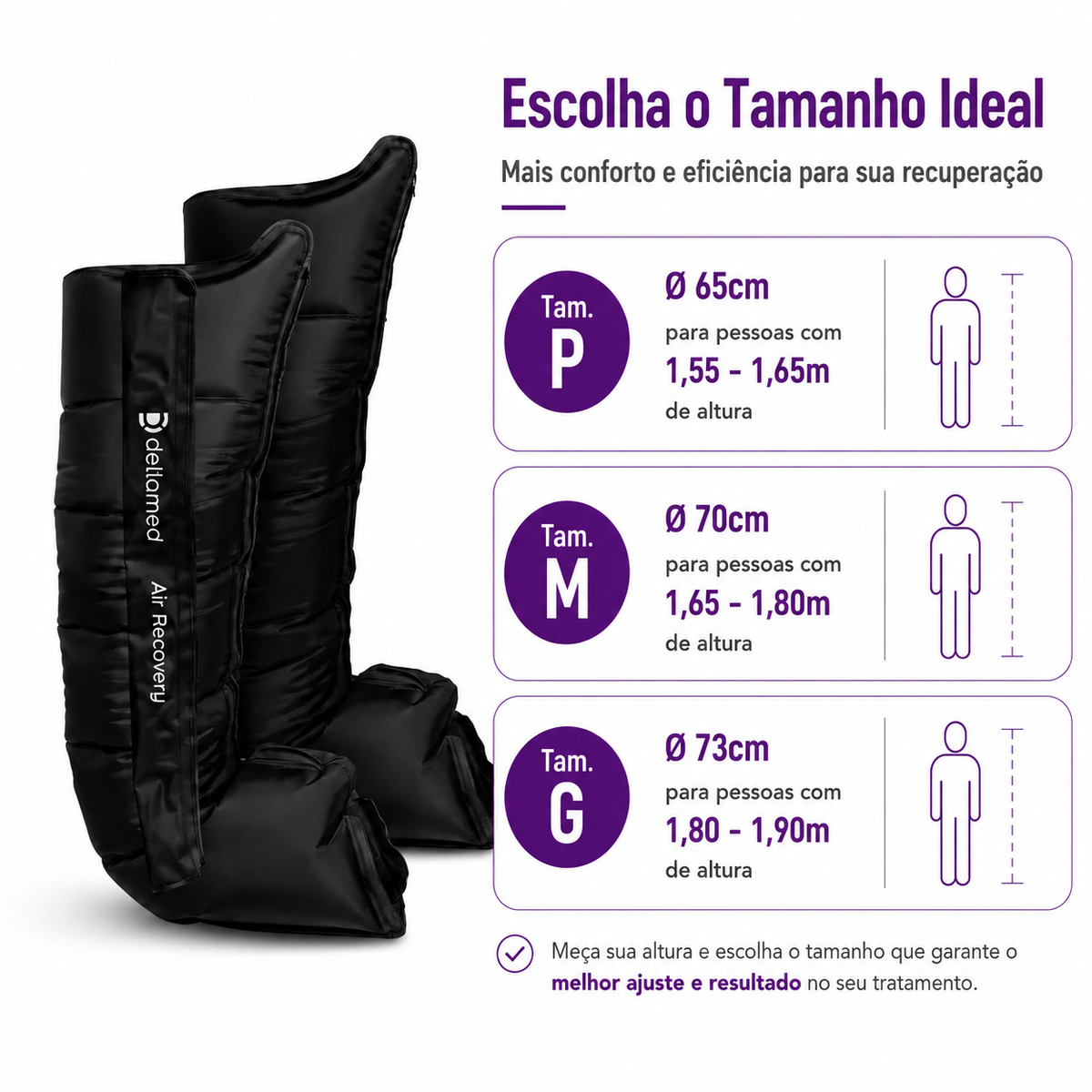 Bota de Compressão Pneumática Sem Fio Air Recovery Tamanho M - Dellamed