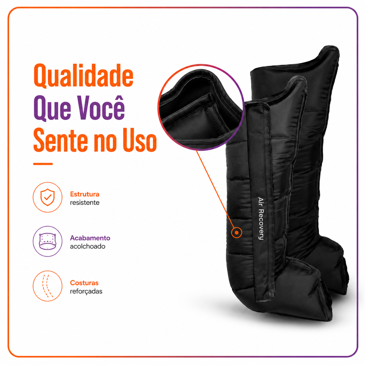 Bota de Compressão Pneumática Sem Fio Air Recovery Tamanho M - Dellamed