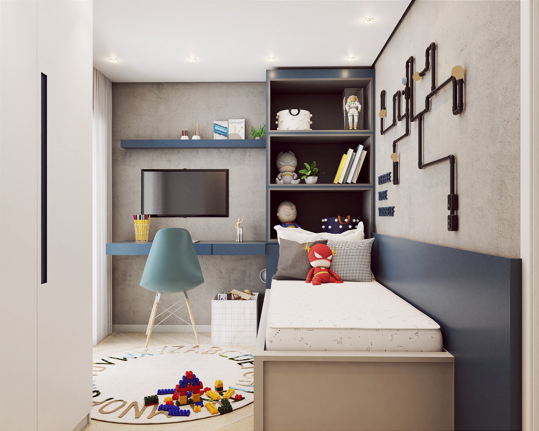 Projeto de Quarto Infantil Planejado Compacto