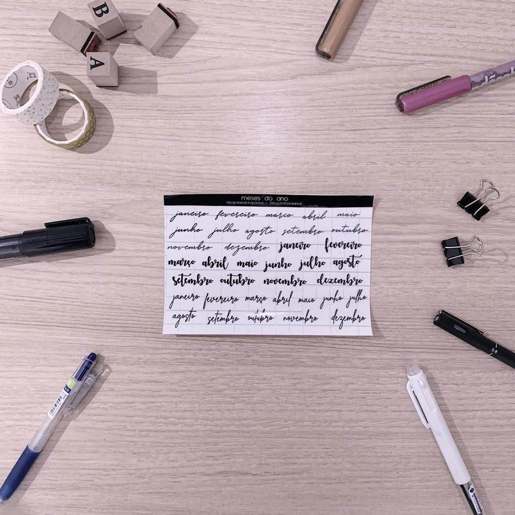 Cartela de adesivos para bujo e planner