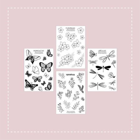 Cartela de adesivos de decoração