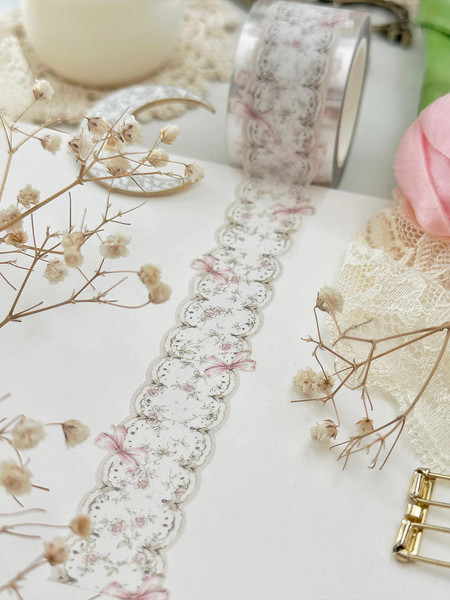 Washi Tape: Bows & Lace Die Cut - Leela Journals
