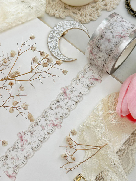 Washi Tape: Bows & Lace Die Cut - Leela Journals