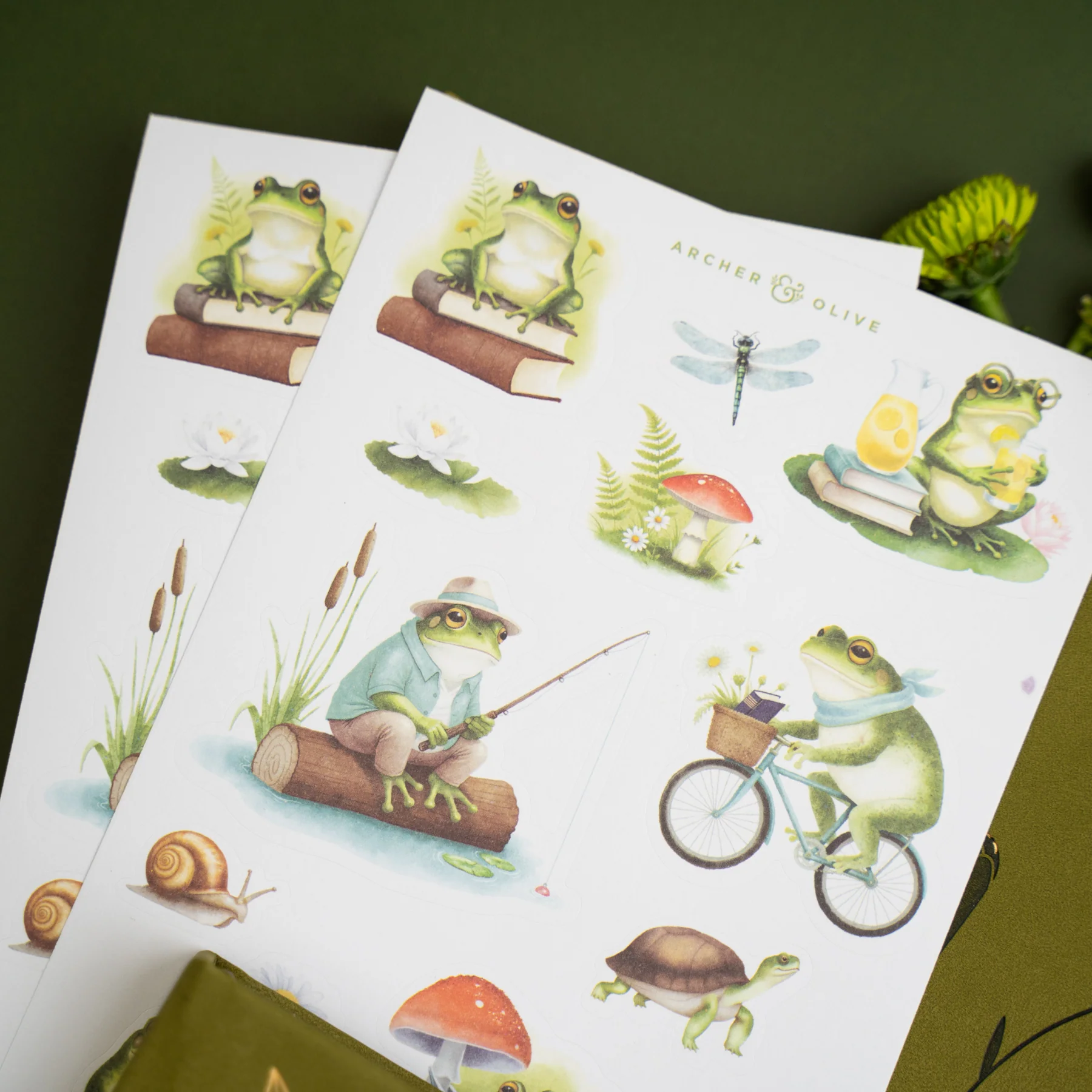 Stickers: Literary Frog - Archer & Olive