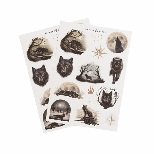 Stickers: Wolf in the Night - Archer & Olive