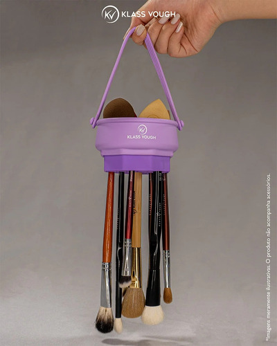 Limpador De Pincéis Em Silicone Com Suporte - Klass Vough