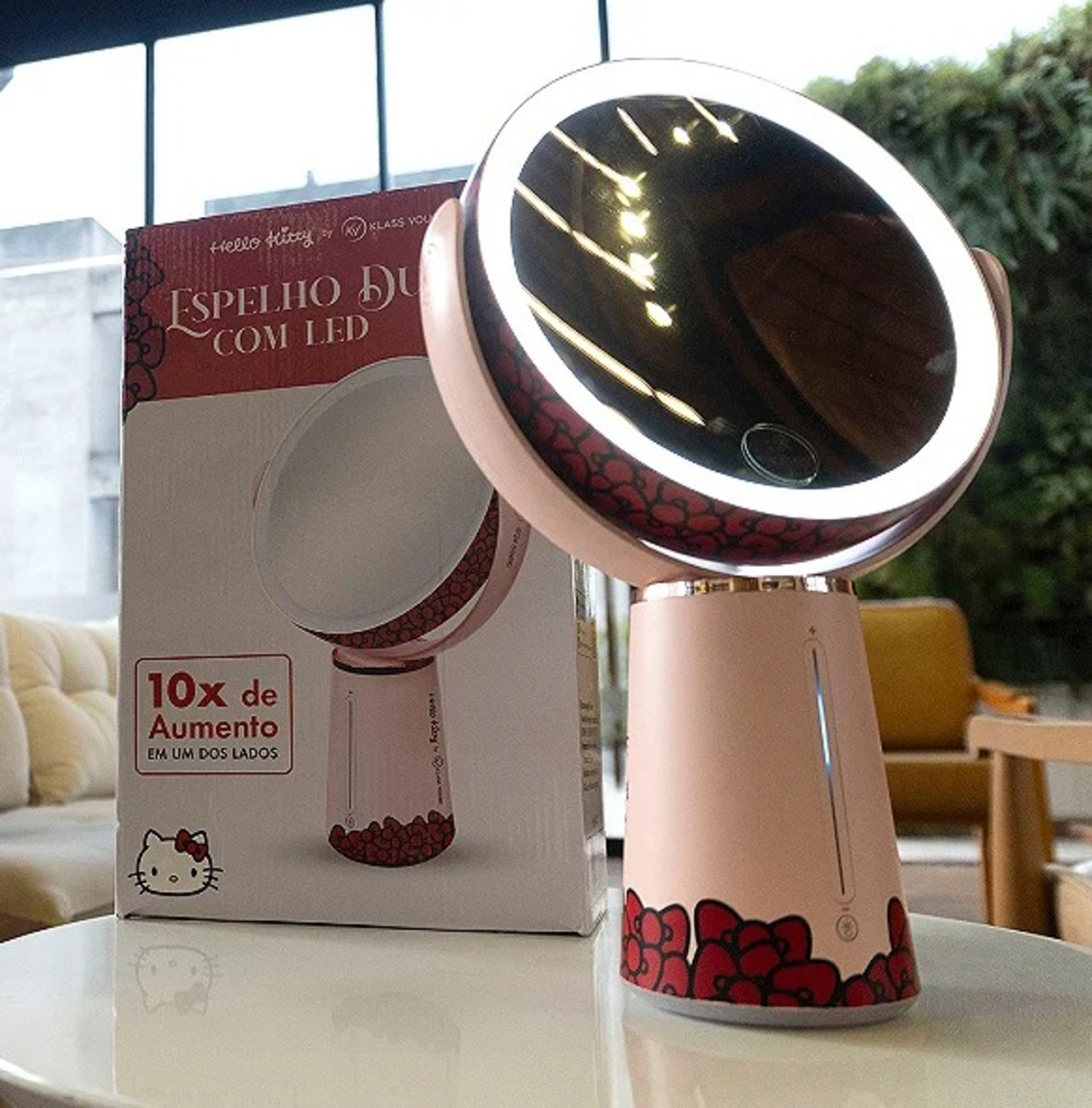 Espelho Duplo - Com Led - Hello Kitty - Klass Vough