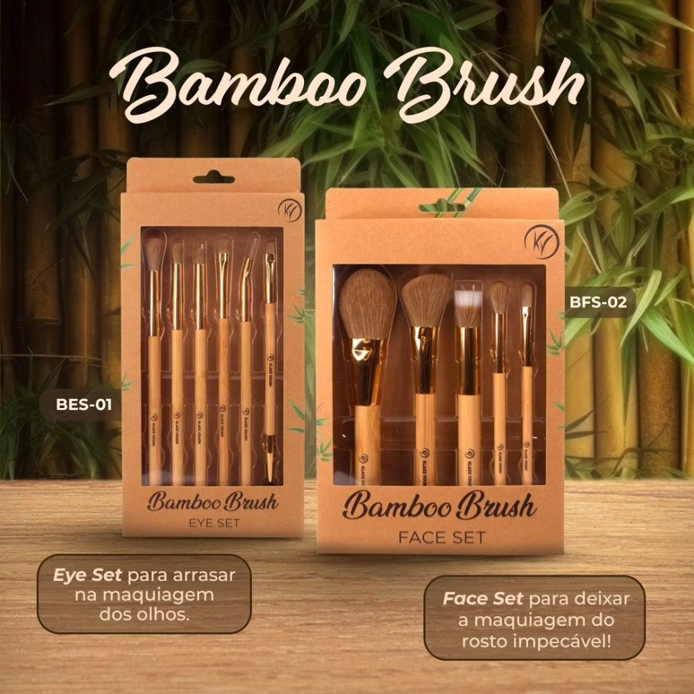 Kit Pincéis Rosto Klass Vough Bamboo Brush Face Set Bfs-02