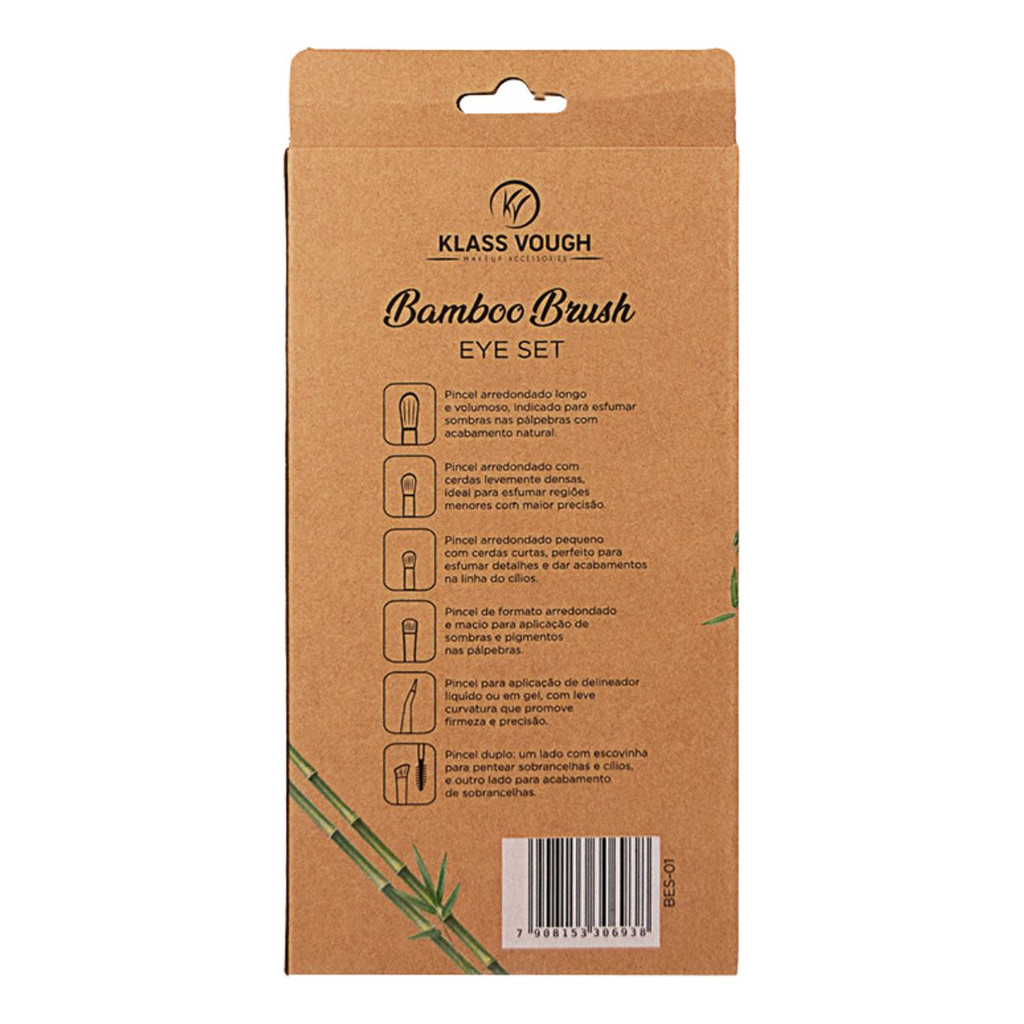 Kit Pincel De Maquiagem Klass Vough Bamboo Eye Set Bes-01