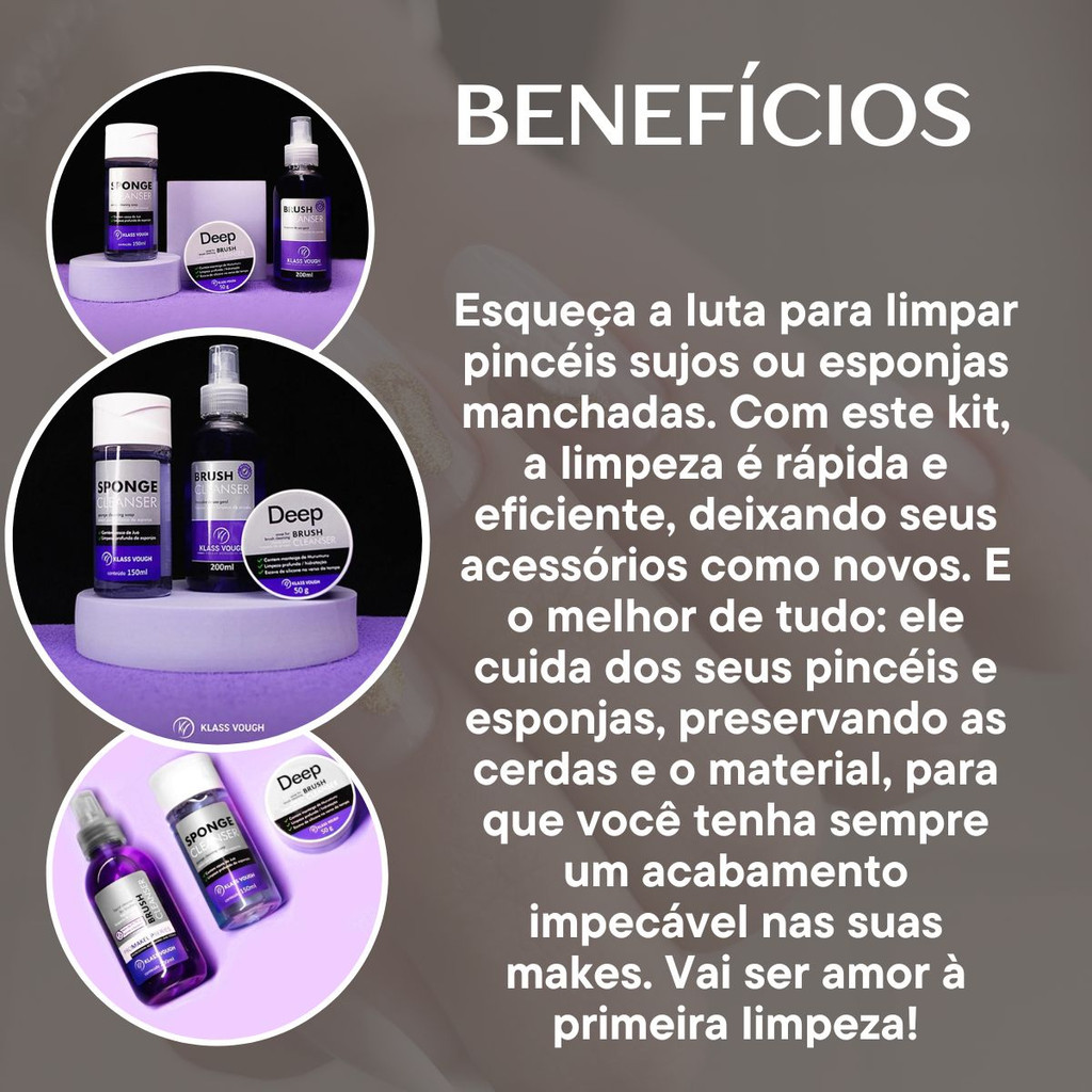 Limpador Pincel - Klass Vough - Higienizador - Kit Clean Set