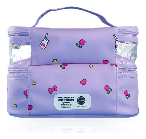 Necessaire Dupla Hello Kitty And Friends Klass Vough Lilás